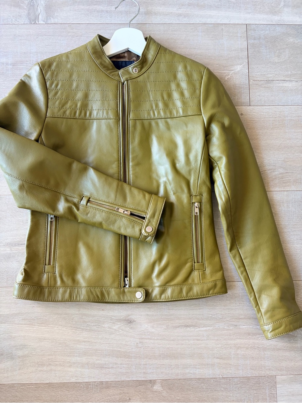 NEW Soia & Kyo 100% Genuine Leather Jacket – Olive Green – Size S